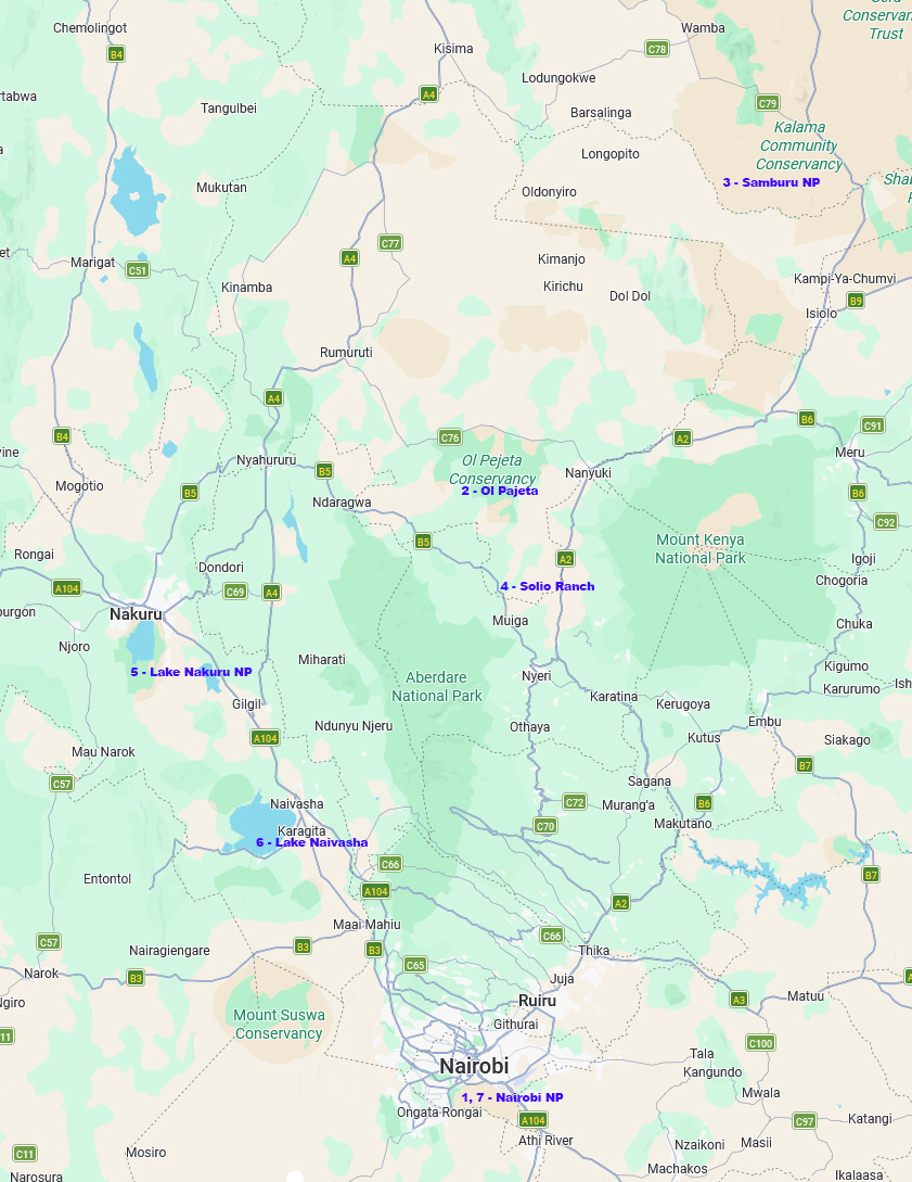 Map of the trip